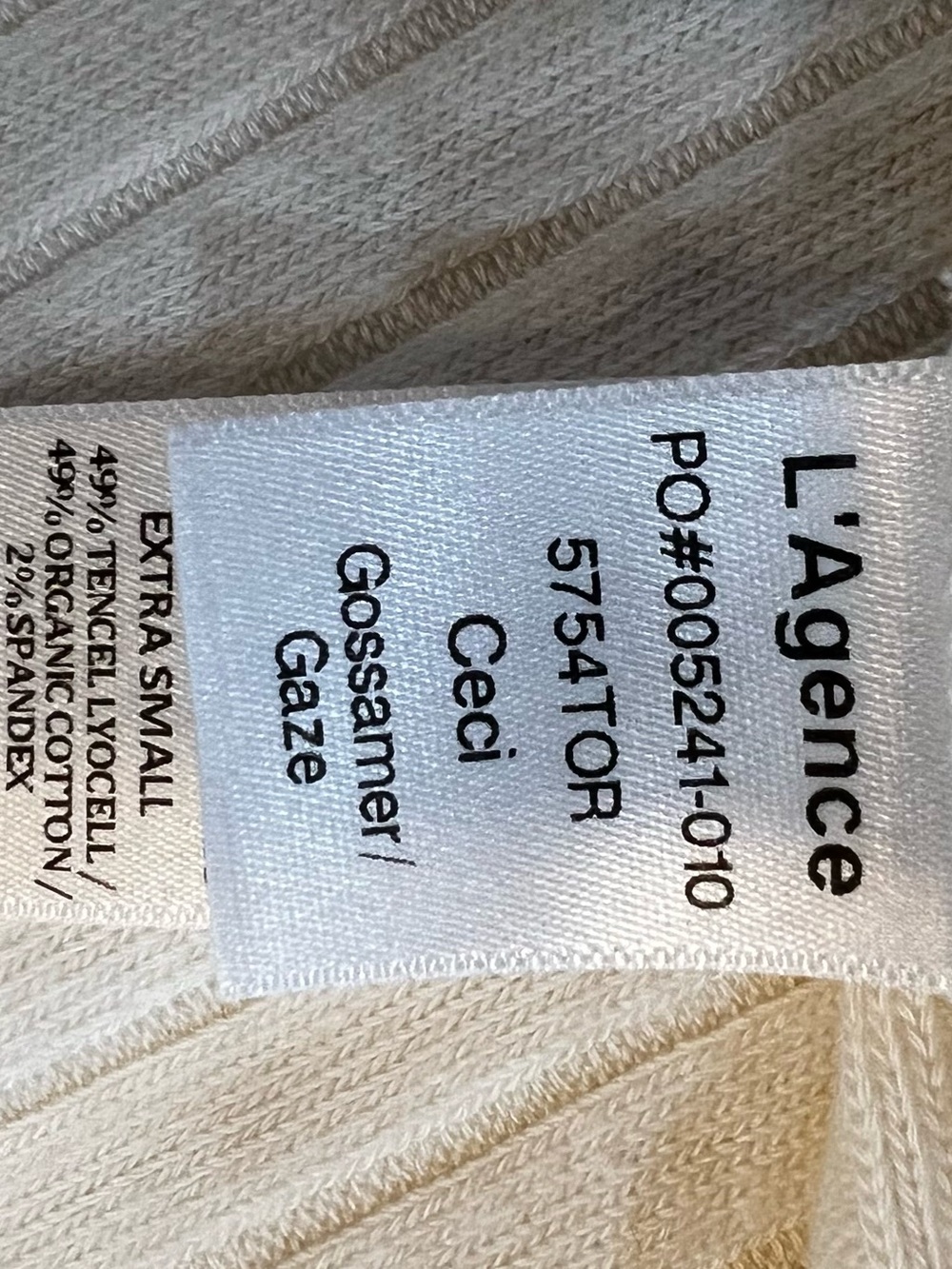 L’Agence Ribbed Mock Neck Tank Top - Cream - Picture 6 of 6